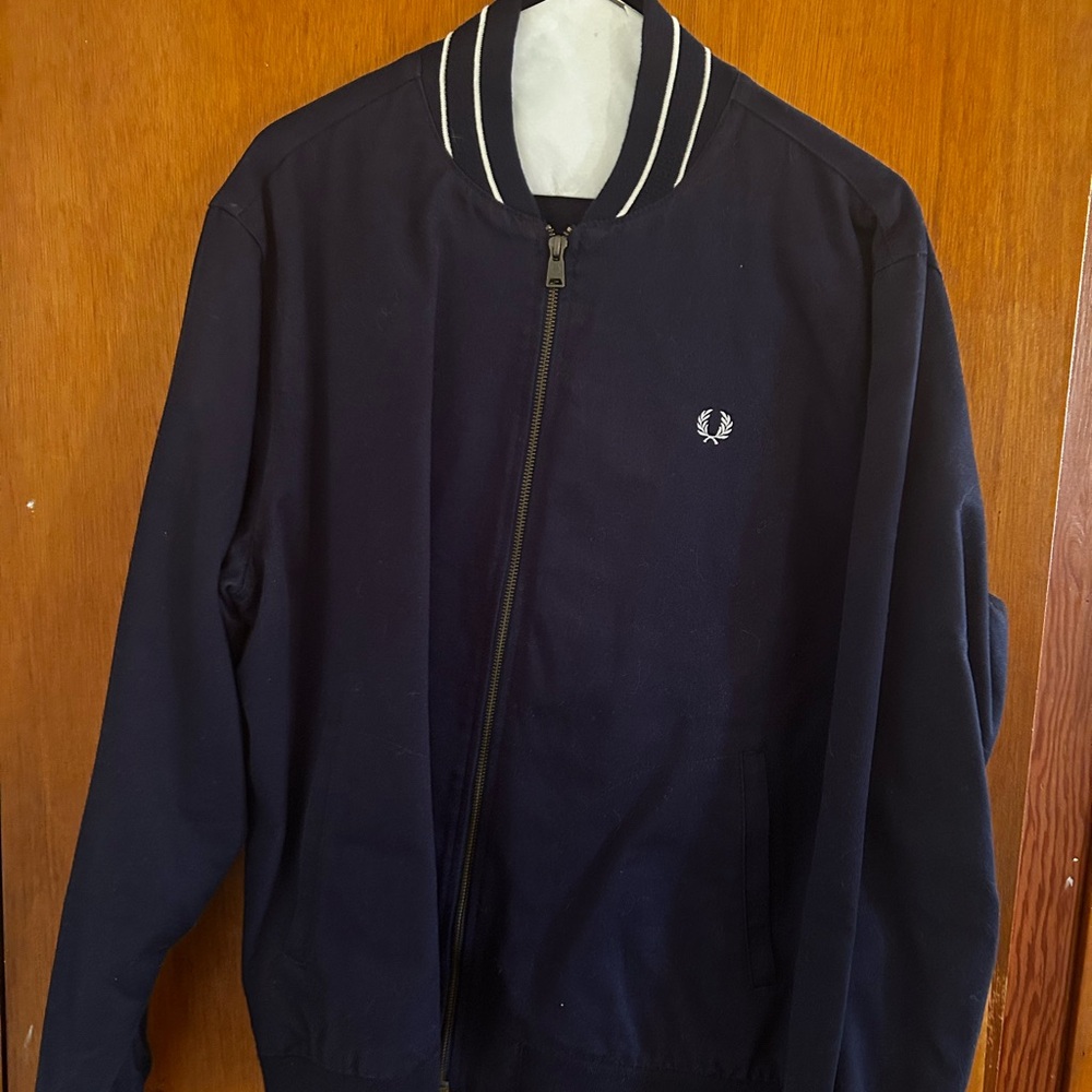 Fred Perry Navy Twill Bomber Jacket for Men